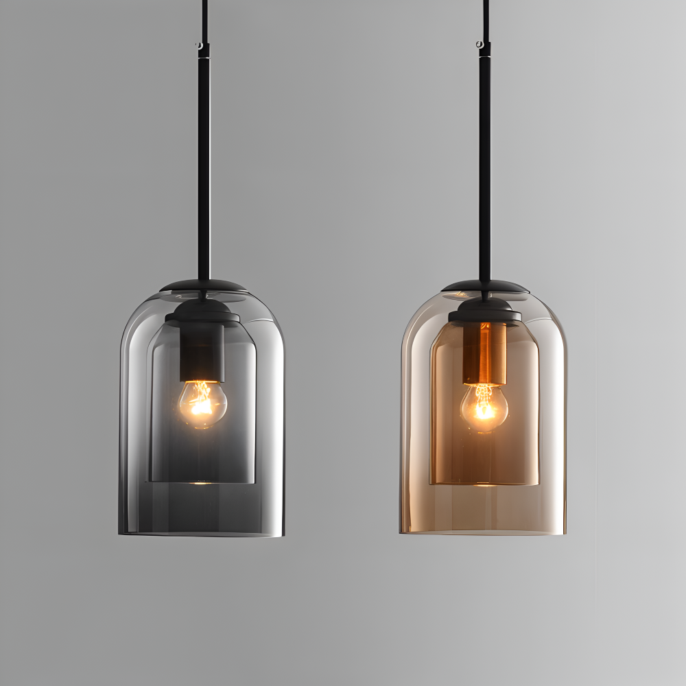 StackGlos Pendellampa - Dubbelglas Skärm Hänglampa - Postmodern belysning