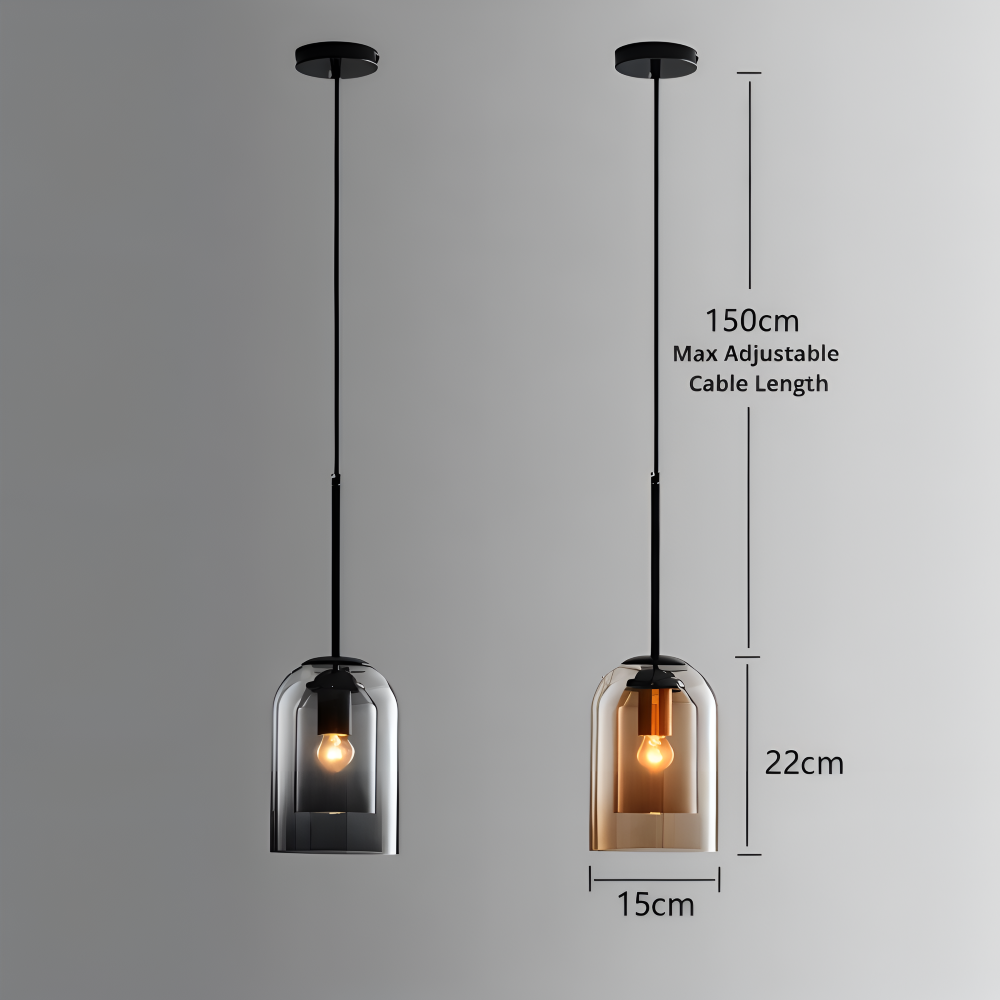 StackGlos Pendellampa - Dubbelglas Skärm Hänglampa - Postmodern belysning