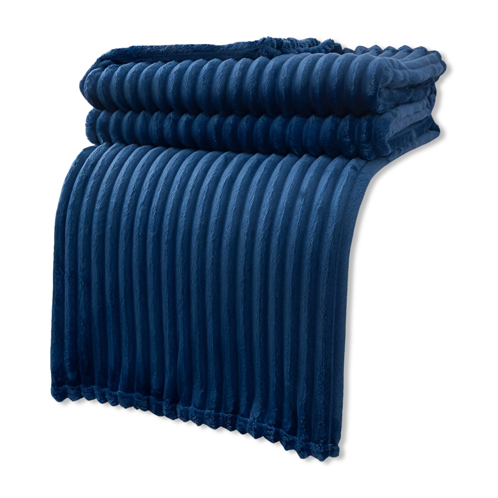 StripyLux Plaid - Mjuk, Andningsaktiv Ribbad Fleecefilt - Tjock Pläd