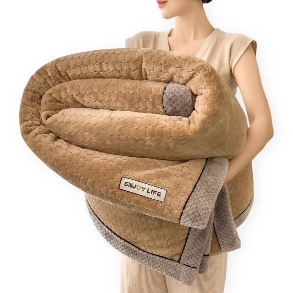 Stilfullt Ultra-mjukt Plysch Mysfilt - Lyxig Helårs Kastfilt - Tjock och Luddig Vintervärme Nödvändighet