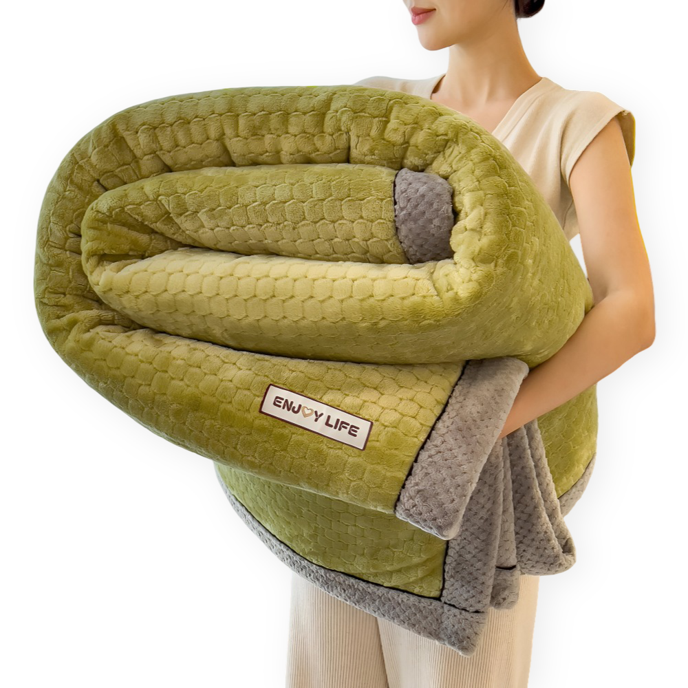 Stilfullt Ultra-mjukt Plysch Mysfilt - Lyxig Helårs Kastfilt - Tjock och Luddig Vintervärme Nödvändighet