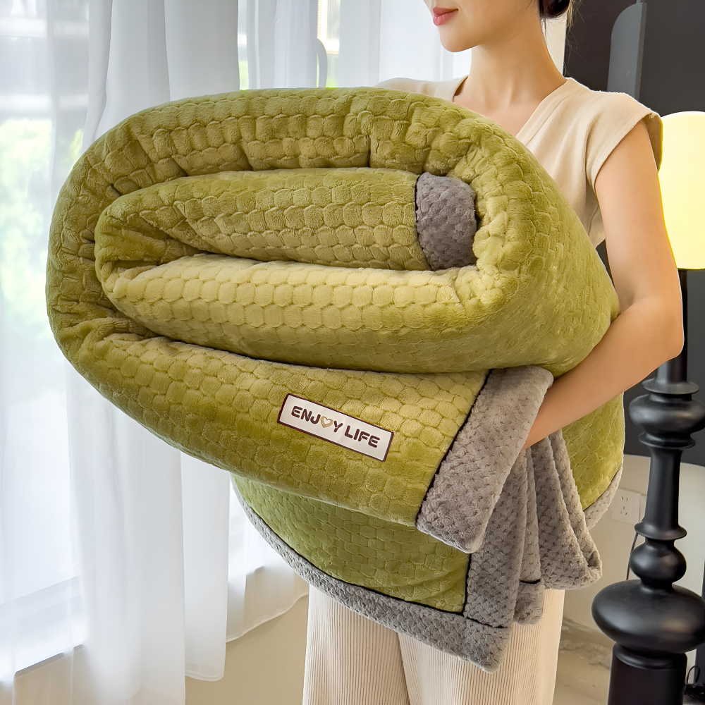 Stilfullt Ultra-mjukt Plysch Mysfilt - Lyxig Helårs Kastfilt - Tjock och Luddig Vintervärme Nödvändighet