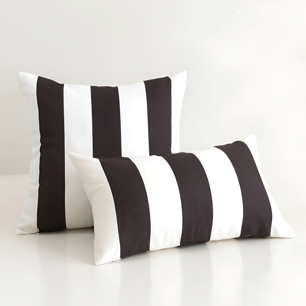 Sommarrandigt Kuddöverdrag – Väderbeständig Utomhuskudde (45x45 cm) för soffa och fåtölj