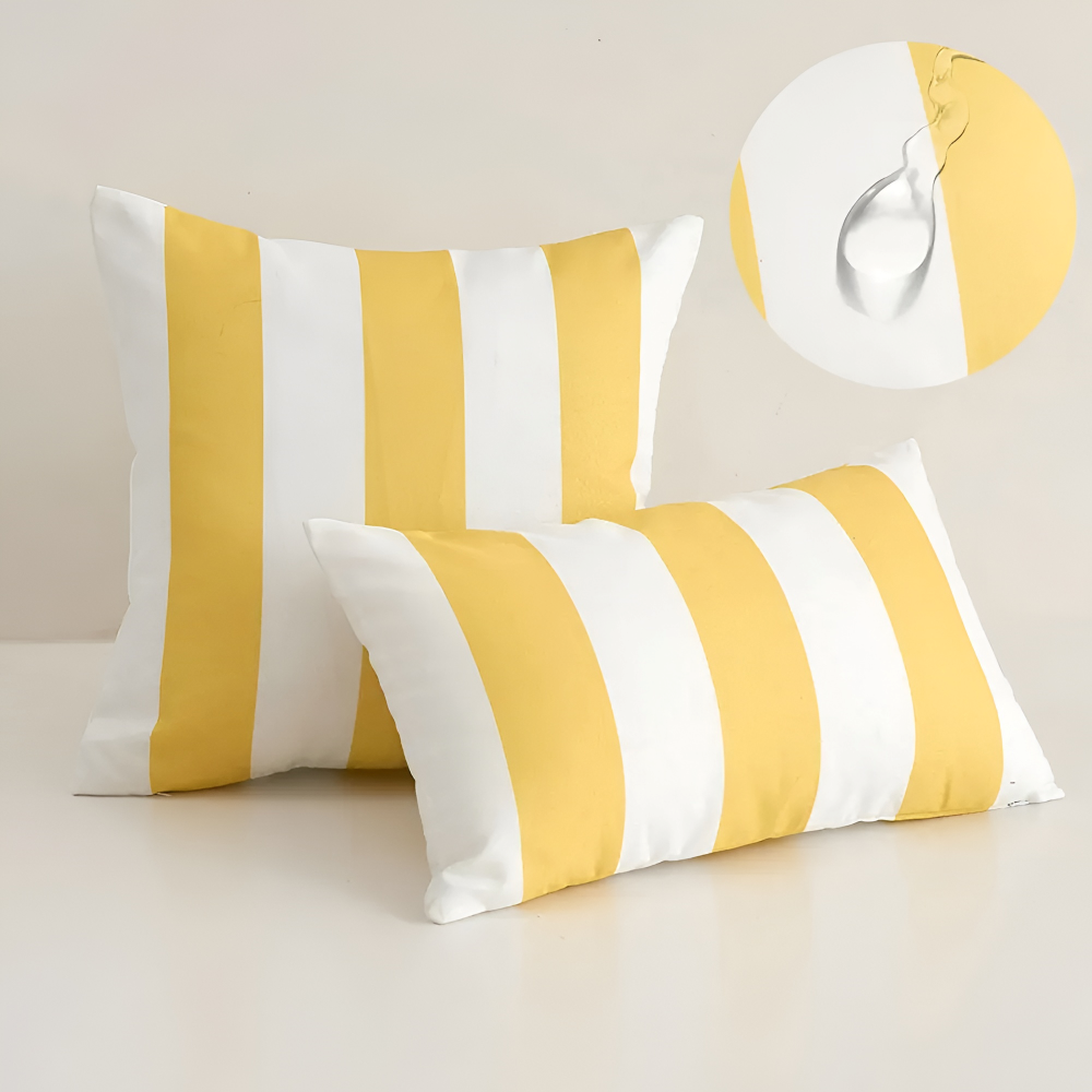 Sommarrandigt Kuddöverdrag – Väderbeständig Utomhuskudde (45x45 cm) för soffa och fåtölj