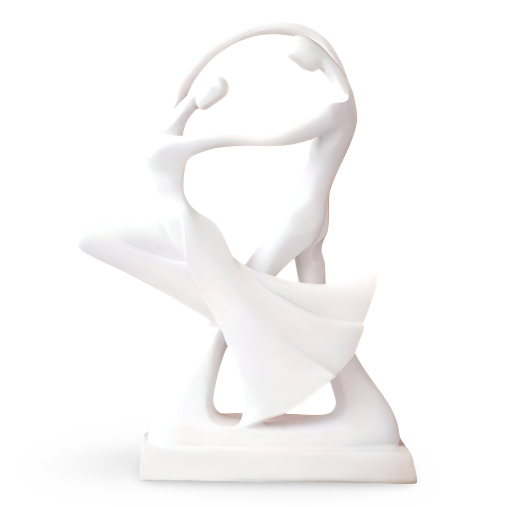 SwayDuo Ornament - Vit och svart dansande skulptur i resin - Modern abstrakt konst