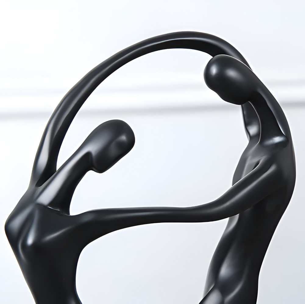 SwayDuo Ornament - Vit och svart dansande skulptur i resin - Modern abstrakt konst