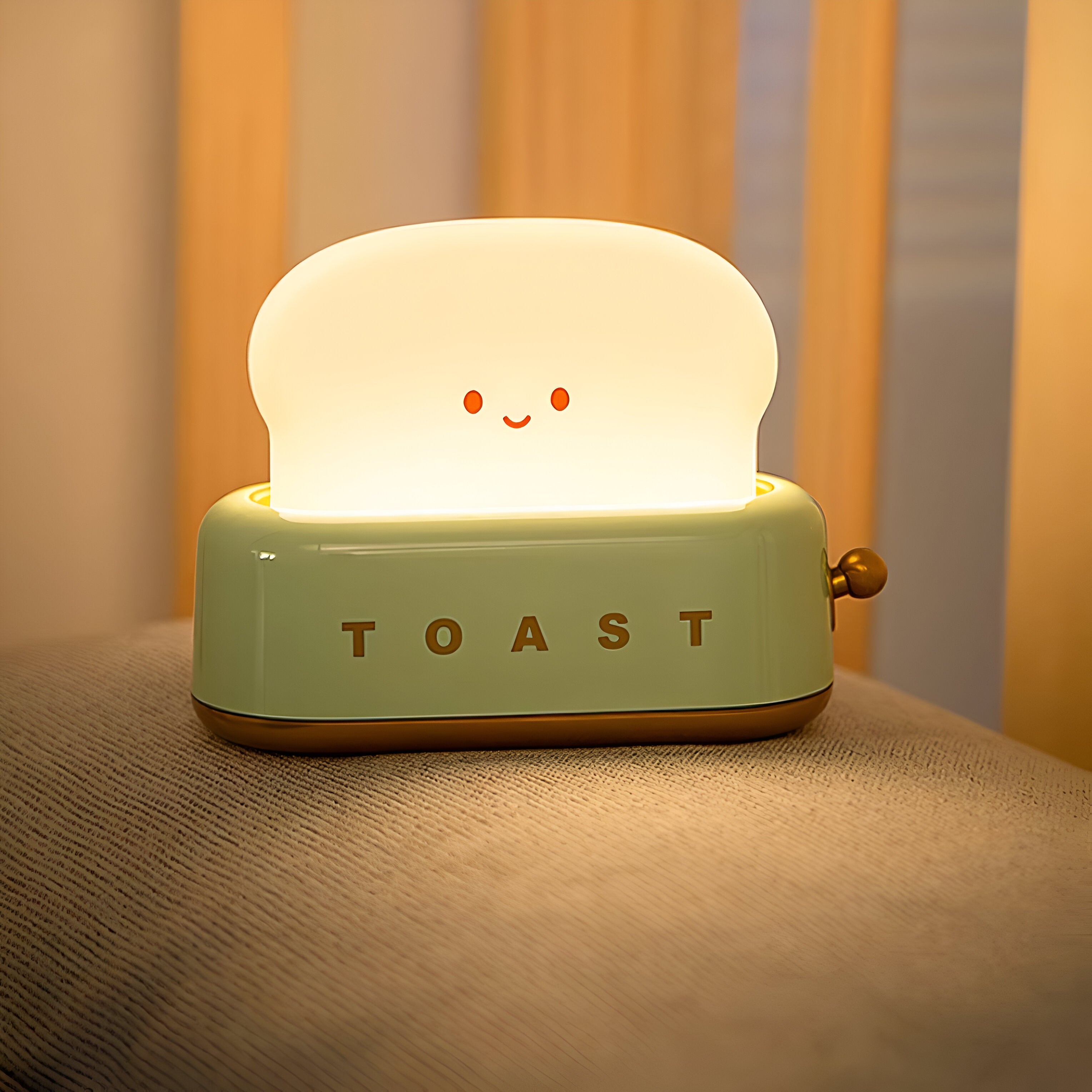 TinyToast Bordslampa - Bärbar Brödrost Nattlampa - Dimbar LED-lampa