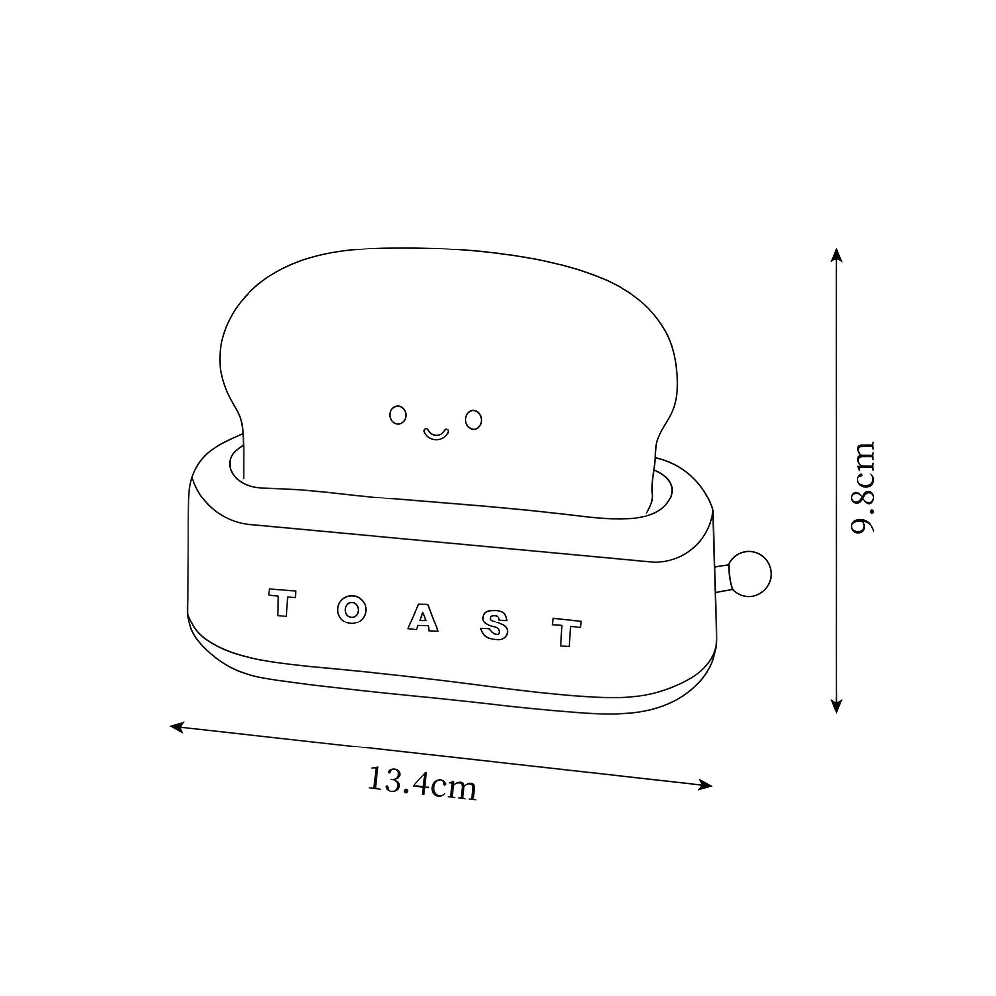 TinyToast Bordslampa - Bärbar Brödrost Nattlampa - Dimbar LED-lampa