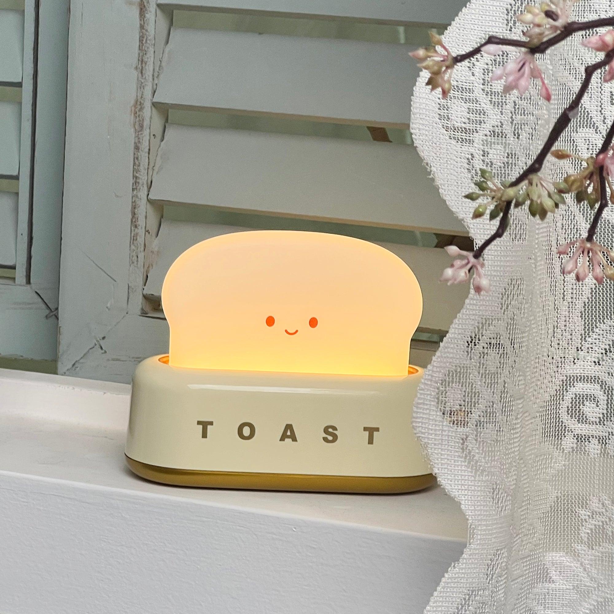 TinyToast Bordslampa - Bärbar Brödrost Nattlampa - Dimbar LED-lampa