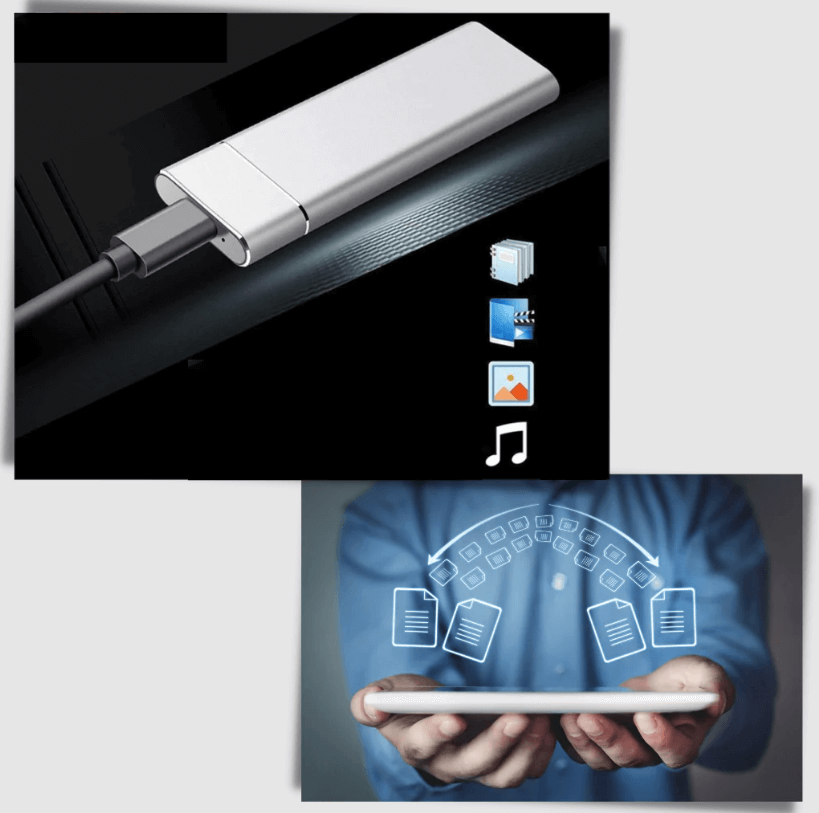 Stötsäker extern SSD med USB-C för arbete, resor och vardag