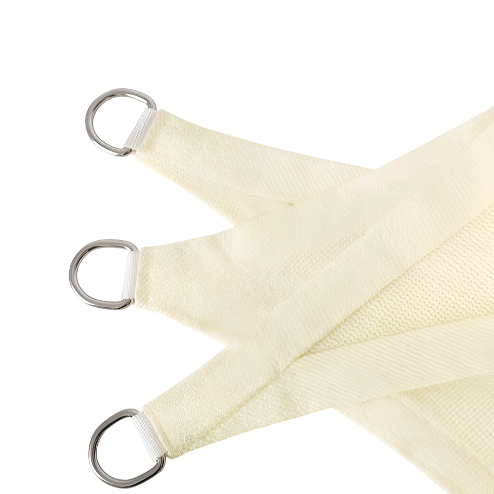 Solsegel Triangulärt HDPE Andningsbart - UV-skydd 50+, 180 g/m² - Creme - För trädgård & terrass
