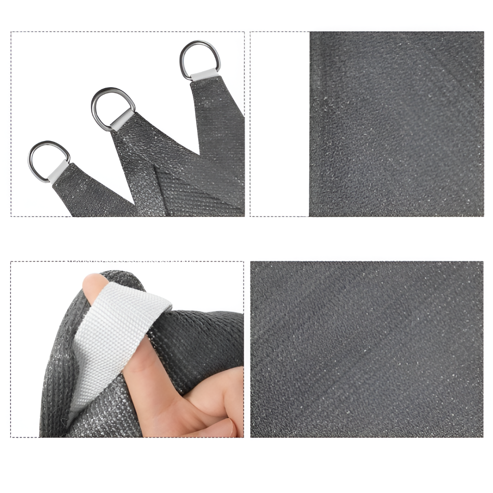Solsegel Triangulärt HDPE Andningsbart - UV-skydd 50+, 180 g/m² - Creme - För trädgård & terrass