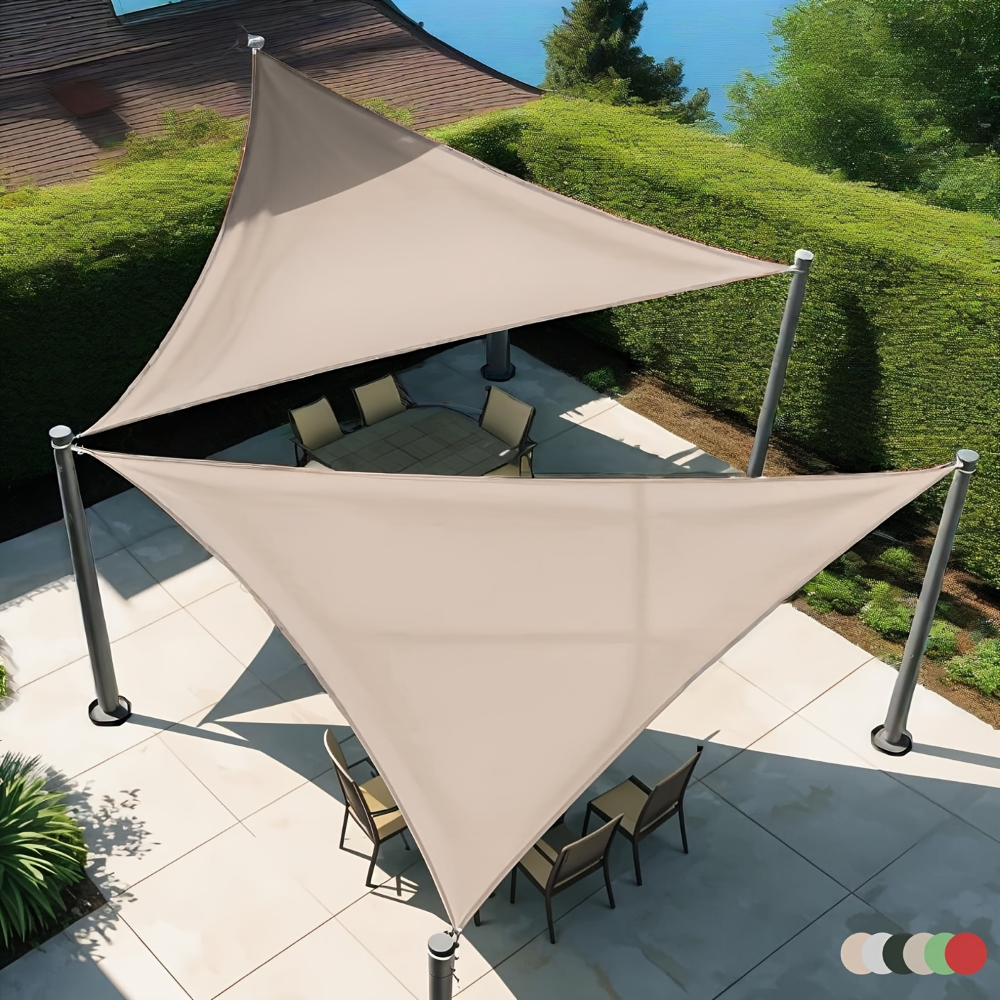 Triangulär Markis 300D Oxford-Tyg - Robust & UV-Beständig - För Uteplats & Trädgård 1