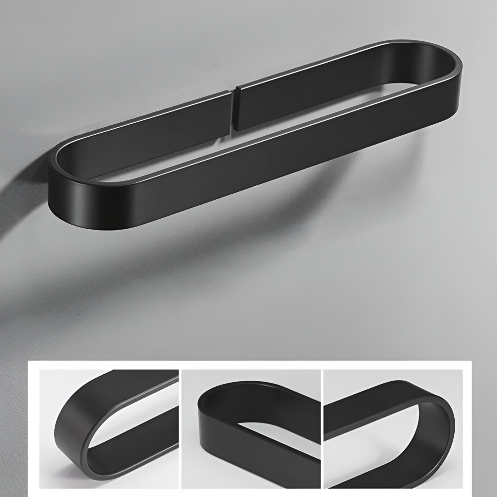 U-Form Handdukshållare - Rostfritt Aluminium, Svart, (30/40/50cm) Handdukstänger