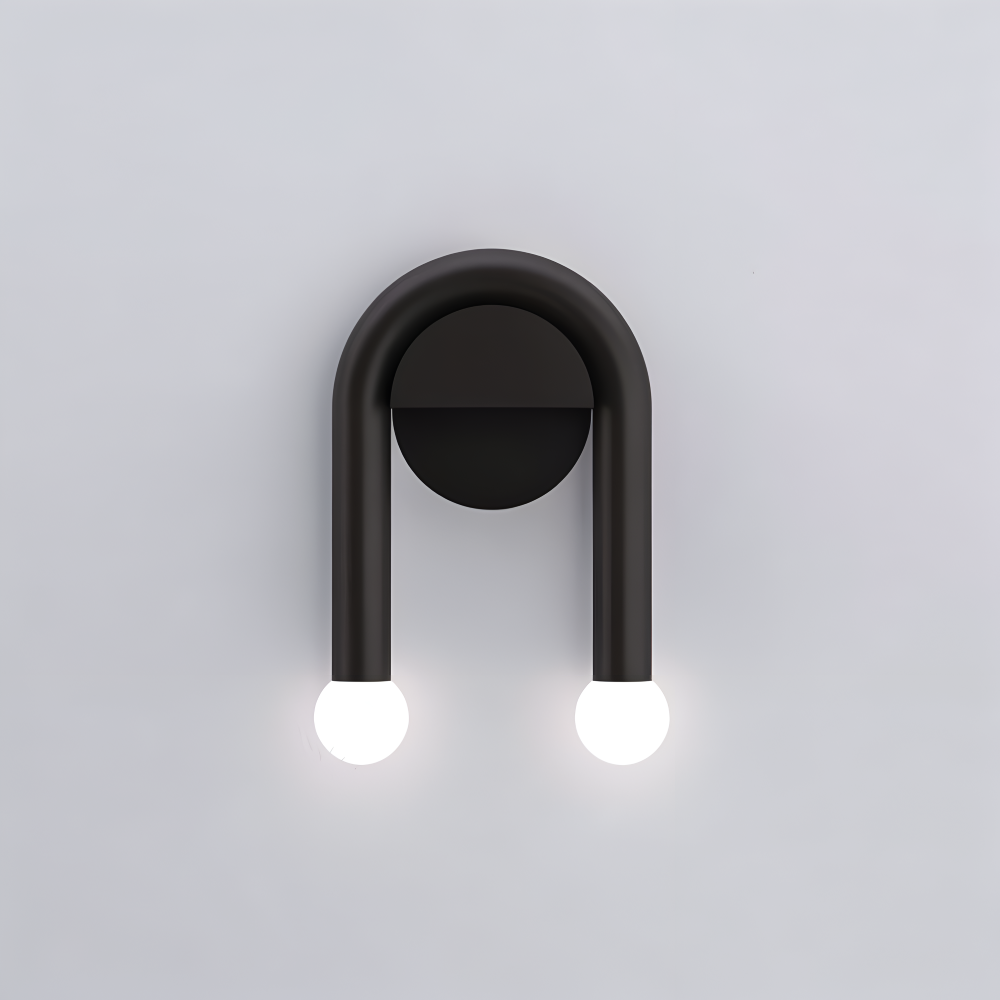 UDrop Vägglampa - Svart Metallbåge Vägglampa - Konstnärlig Vägglampdesign - Dubbel Vägglampa LED