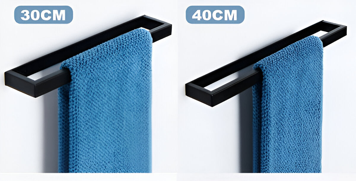 Uni-Black Handdukshållare - 20/40cm Rostfri Handdukshållare Väggmontering