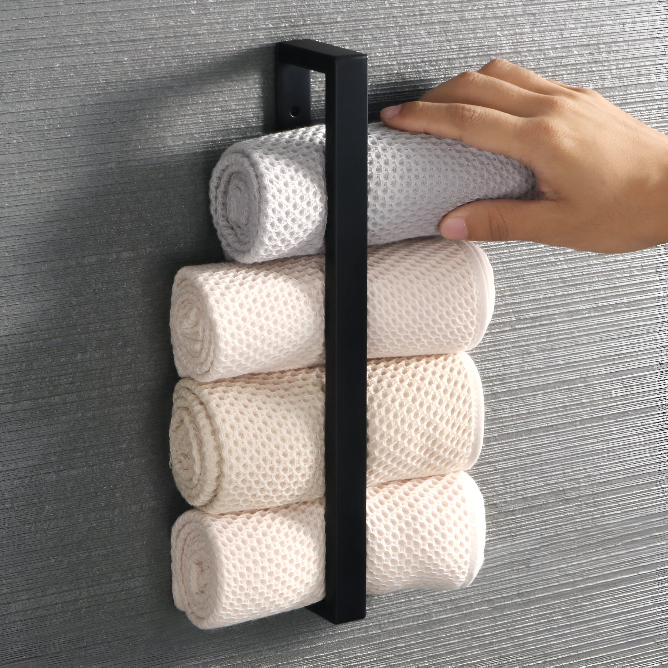 Uni-Black Handdukshållare - 20/40cm Rostfri Handdukshållare Väggmontering