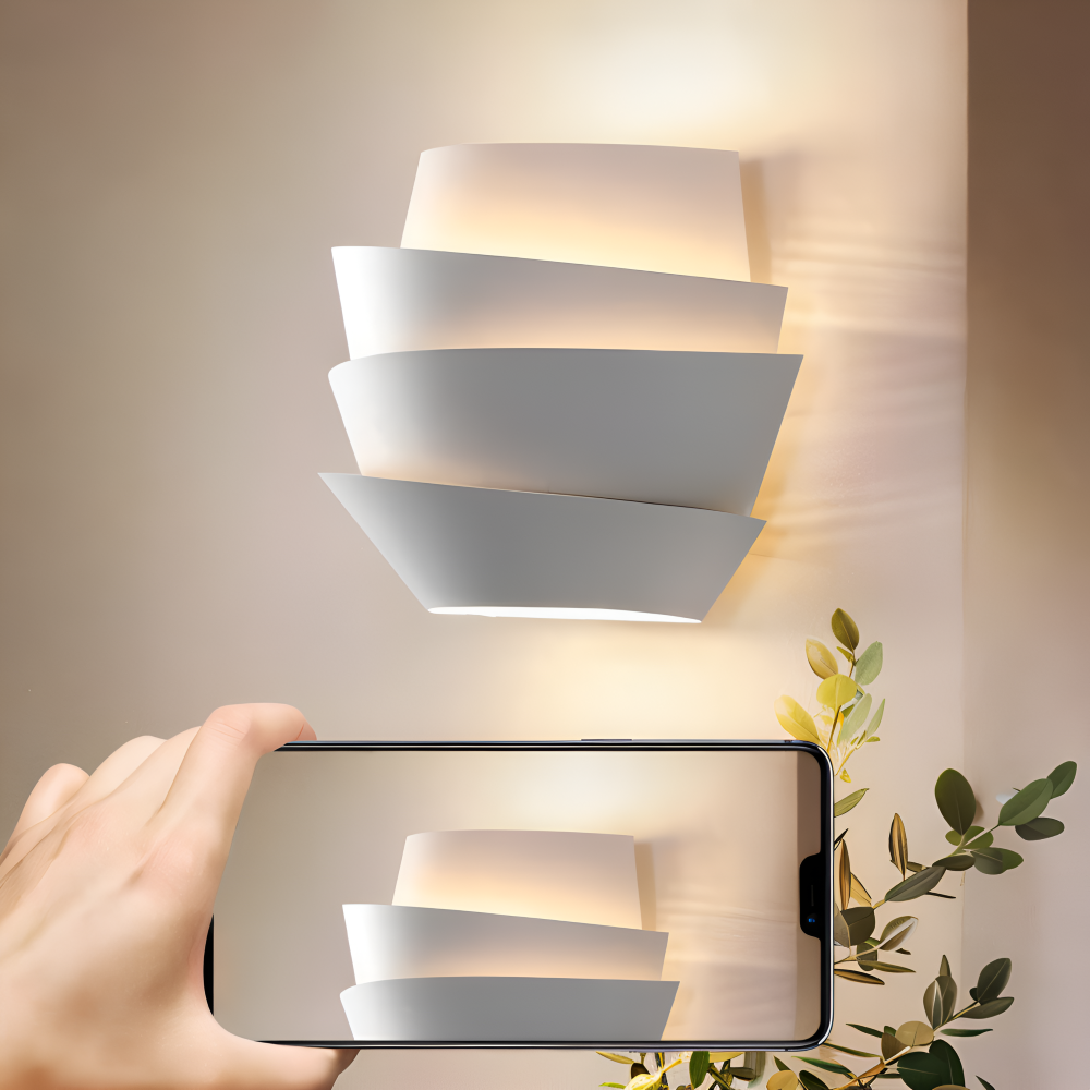 UniqGleam Vägglampa - Geometrisk Vägglampa i Metall - Dekorativa Vägglampor LED Inomhus