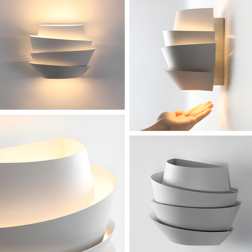 UniqGleam Vägglampa - Geometrisk Vägglampa i Metall - Dekorativa Vägglampor LED Inomhus