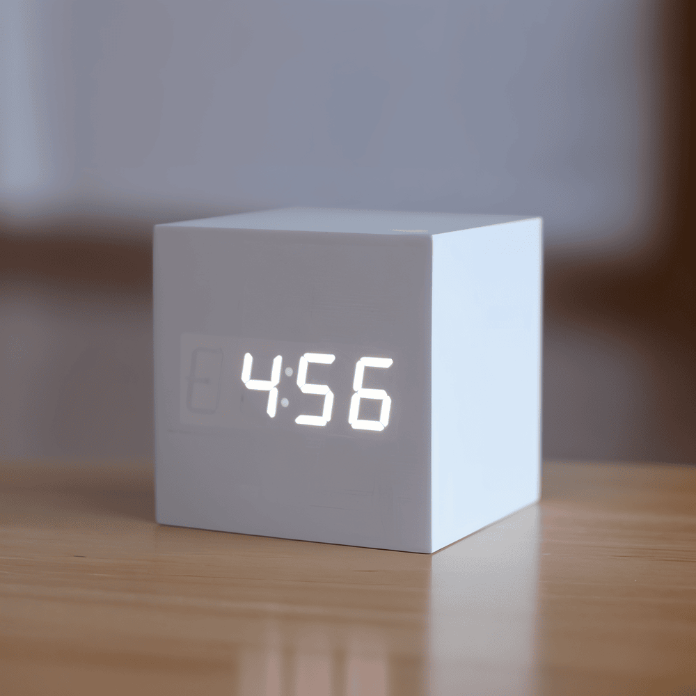 Digital LED Väckarklocka - Kubklocka - Träklocka