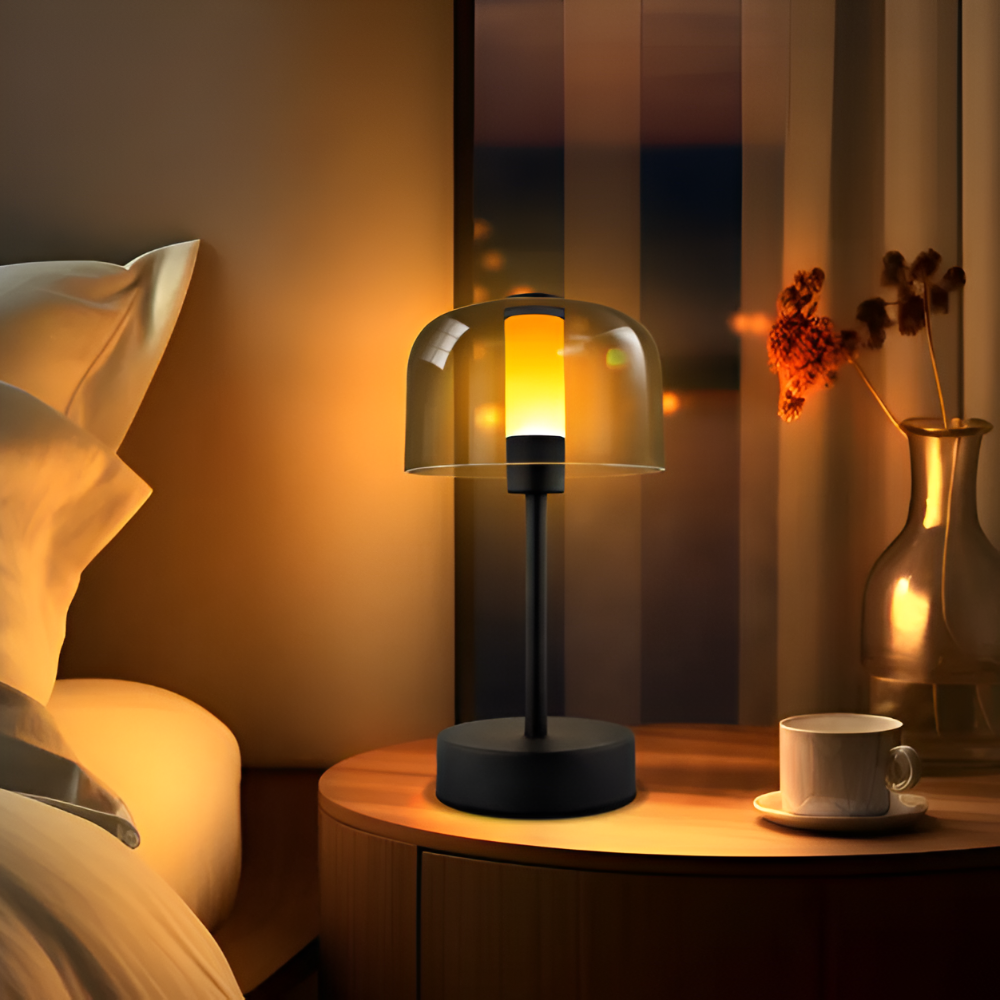 Mångsidig Touch Sensitive LED Nattdukslamp med Metallbas och Akrylskärm - USB-laddning och justerbara färgtemperaturer Bordslampa