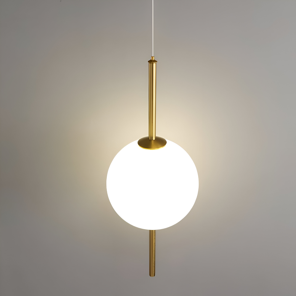 VertiGlobe Pendellampa - Vertikalt Snöre med Matt Glaskula Design Hänglampa