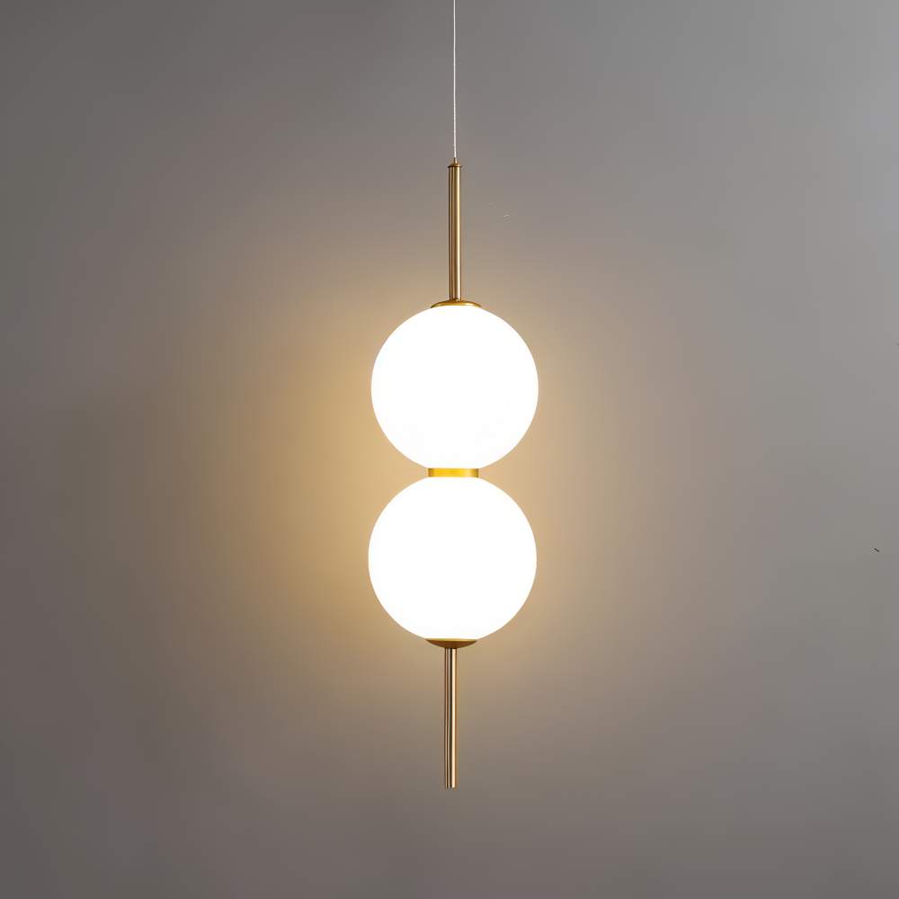 VertiGlobe Pendellampa - Vertikalt Snöre med Matt Glaskula Design Hänglampa