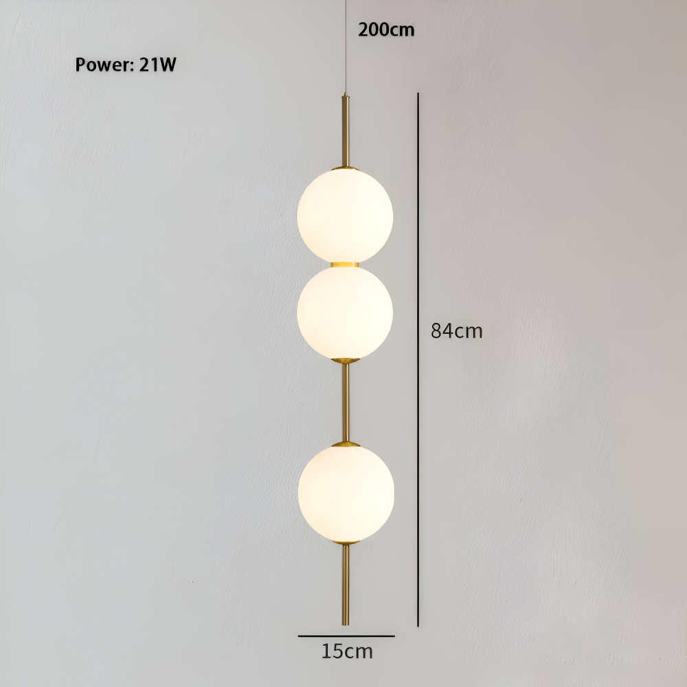 VertiGlobe Pendellampa - Vertikalt Snöre med Matt Glaskula Design Hänglampa