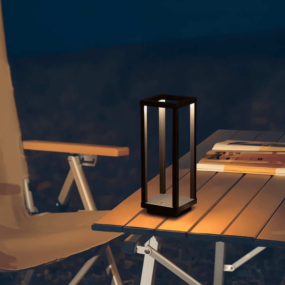 VerticaBeam - 3D-Rektangulär Svart LED-Bordslampa