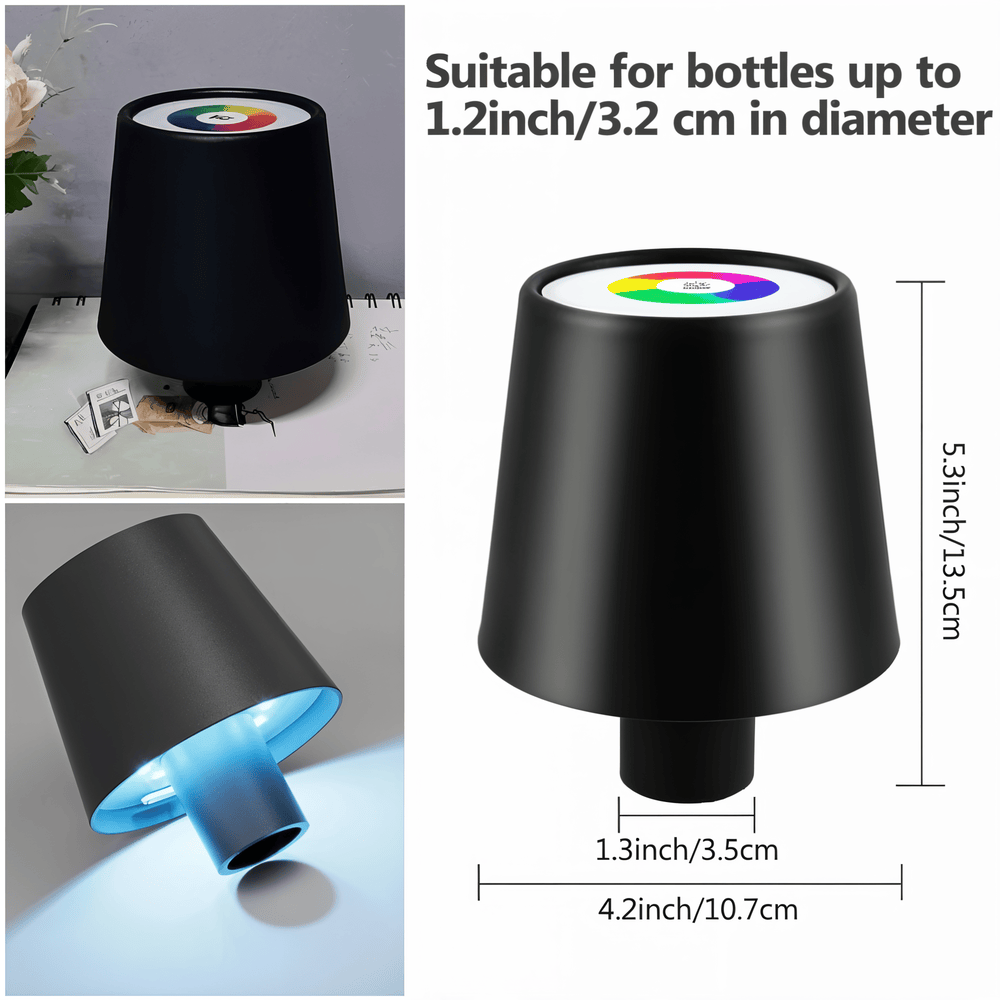 VinoGlint Bordslampa-Portabel Dimbar Vinflasklampa