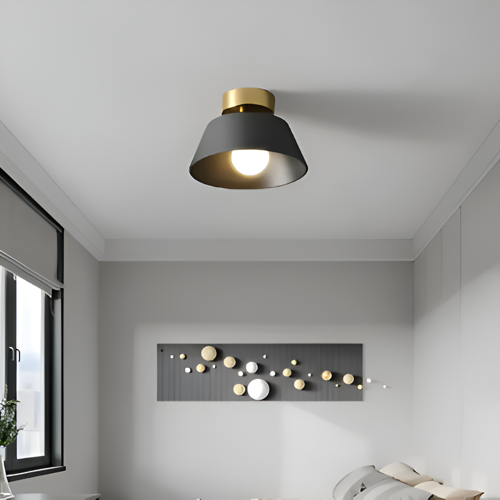 VintaFlash Taklampa - Metallic Retro Svart & Vit LED Taklampa