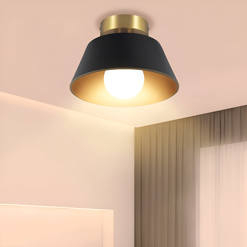 VintaFlash Taklampa - Metallic Retro Svart & Vit LED Taklampa