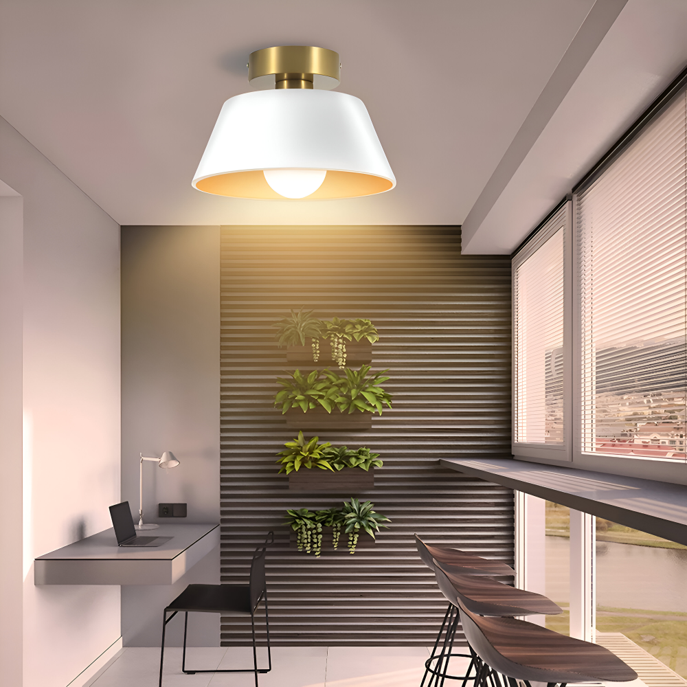 VintaFlash Taklampa - Metallic Retro Svart & Vit LED Taklampa