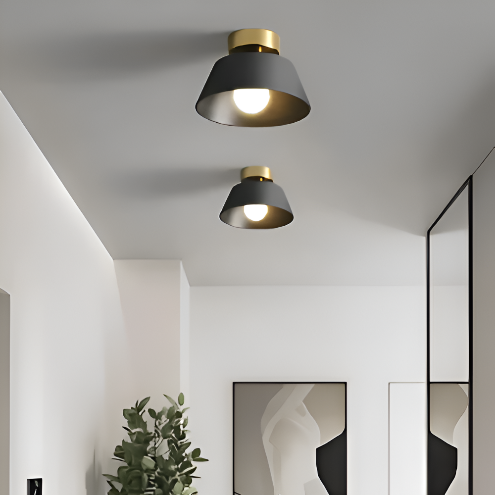VintaFlash Taklampa - Metallic Retro Svart & Vit LED Taklampa