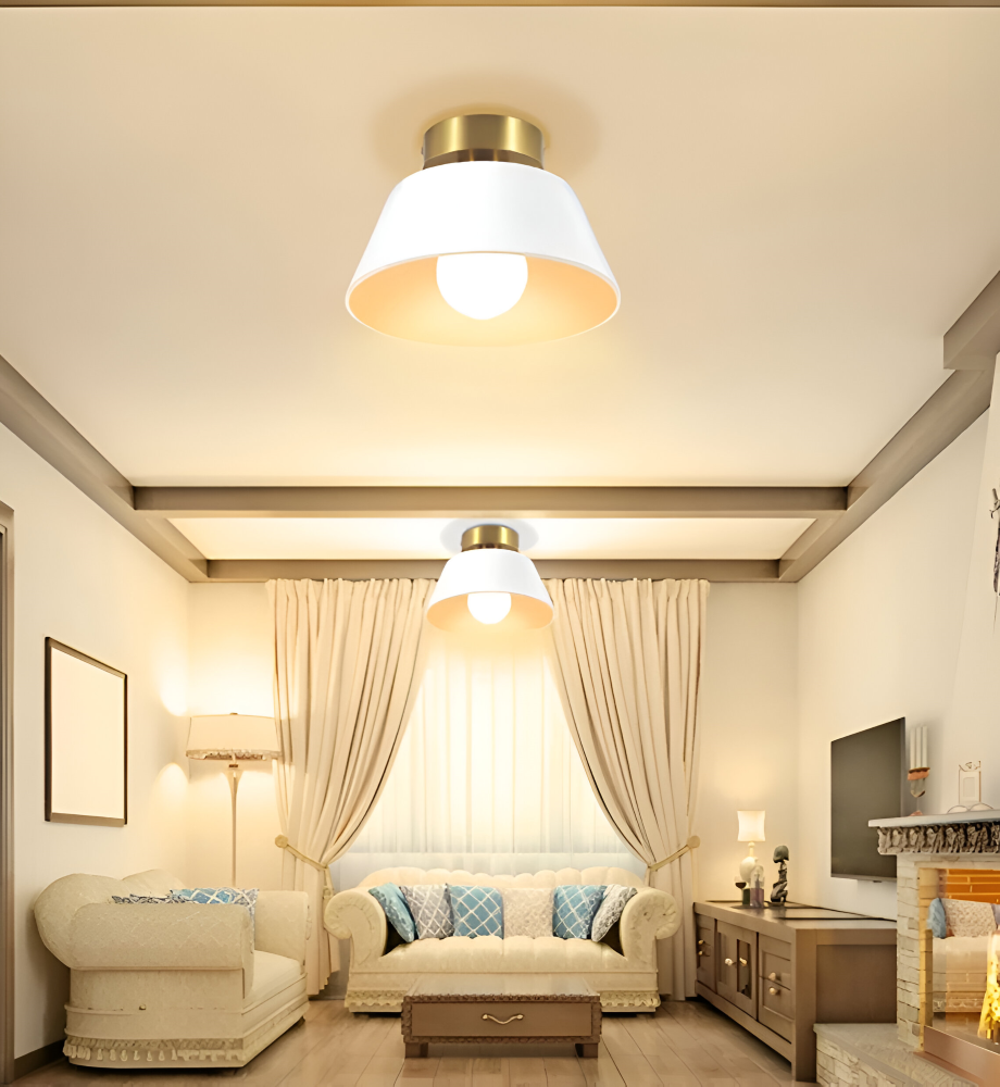 VintaFlash Taklampa - Metallic Retro Svart & Vit LED Taklampa
