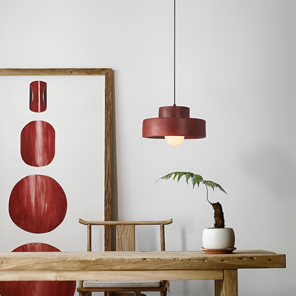 Wabi Sabi Pendellampa - Röd Macaron Pendellampa - Rund Hänglampa