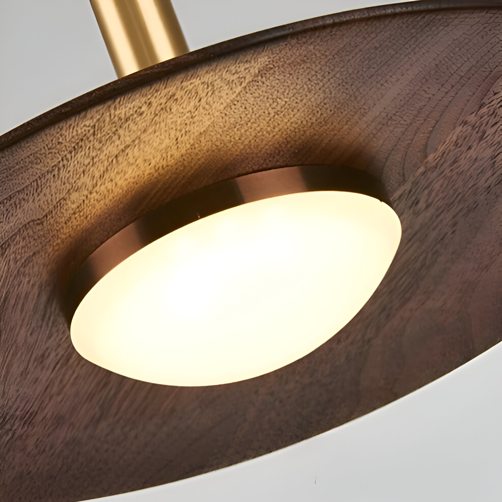 Valnöt Pendellampa - Runda Trähänglampor - Nordisk LED Lampa