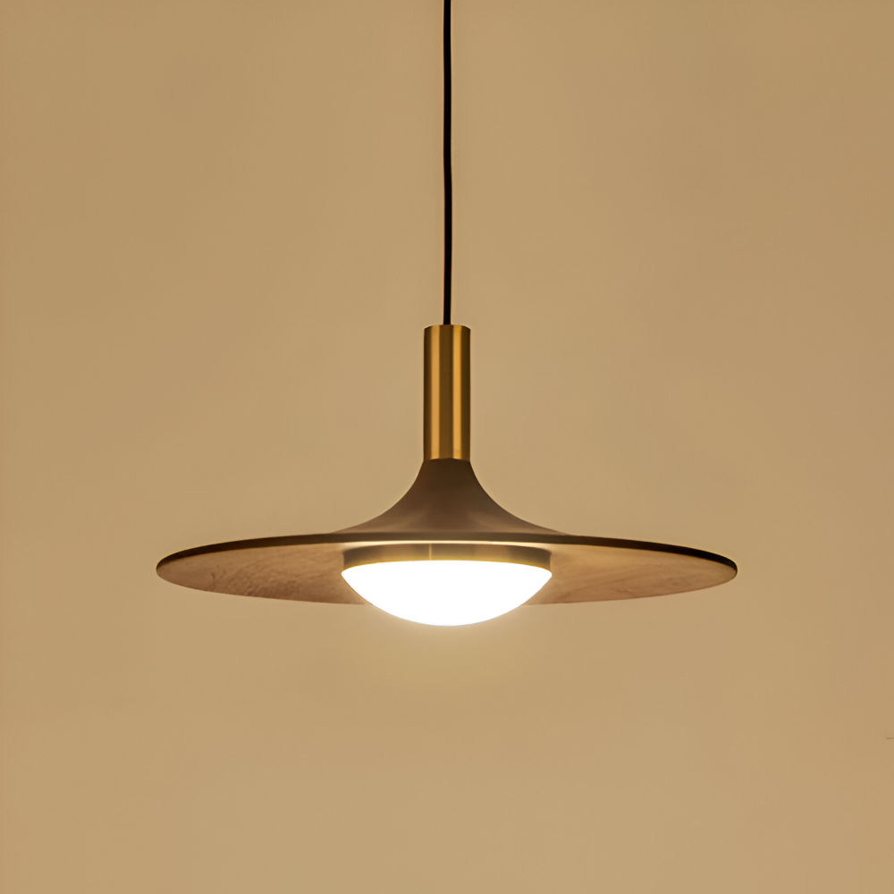 Valnöt Pendellampa - Runda Trähänglampor - Nordisk LED Lampa