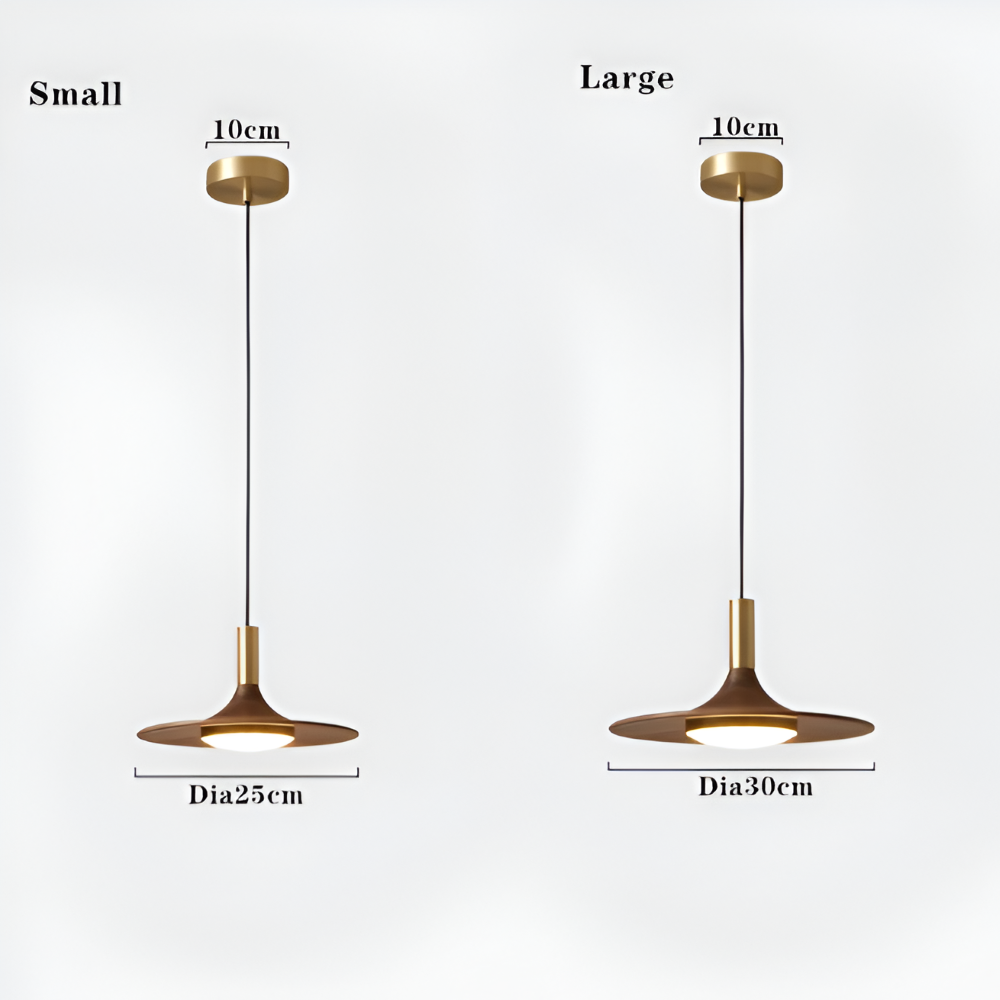 Valnöt Pendellampa - Runda Trähänglampor - Nordisk LED Lampa