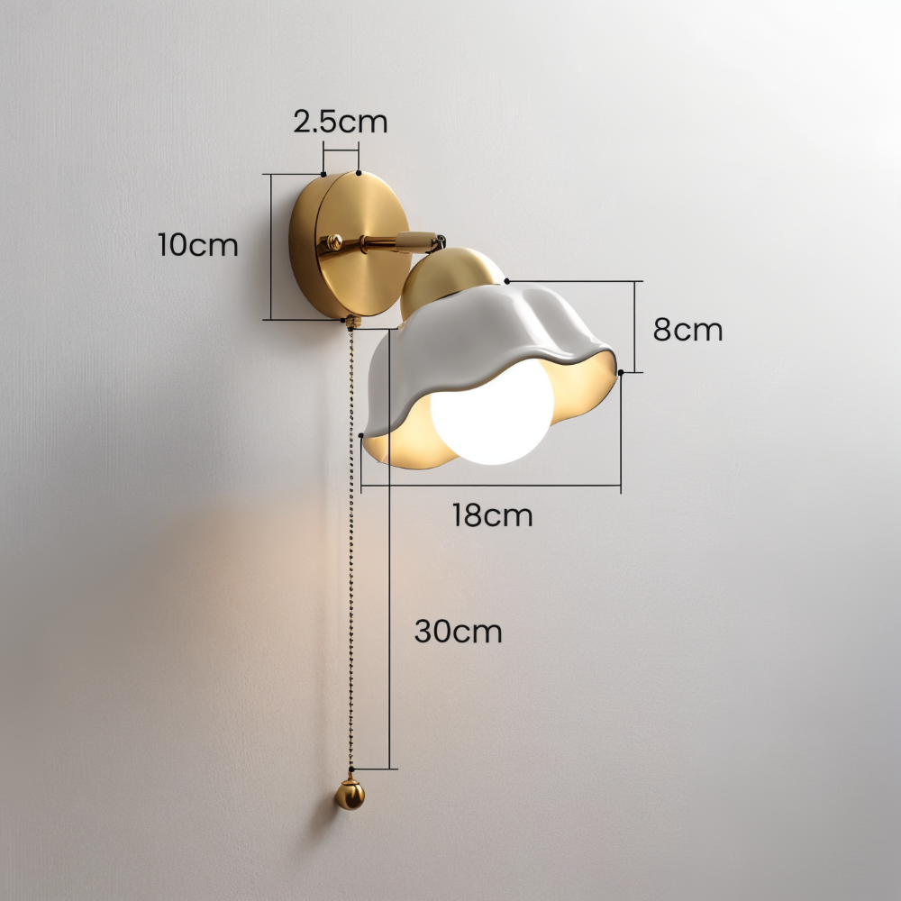 Vit Bloom Vägglampa - Klassisk Fransk Nattduksbord Vägglampa - Blomdesign Vägglampa - Inomhus LED Vägglampor