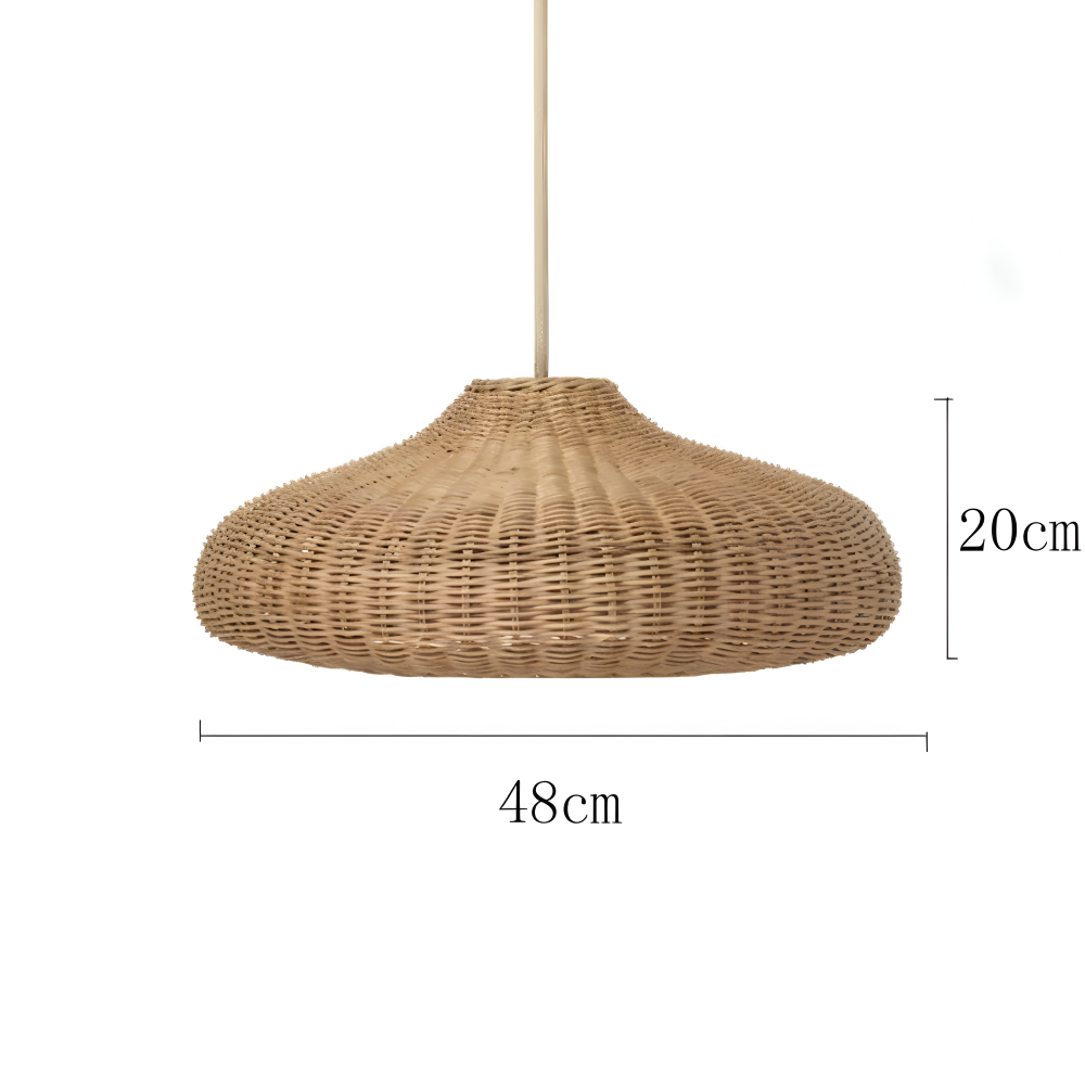WickerCraft Pendellampa - Vintage Handgjord Rattan Hänglampa