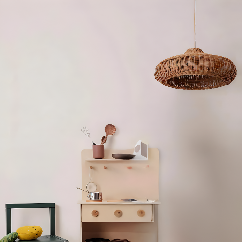 WickerCraft Pendellampa - Vintage Handgjord Rattan Hänglampa