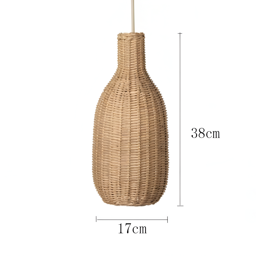 WickerCraft Pendellampa - Vintage Handgjord Rattan Hänglampa