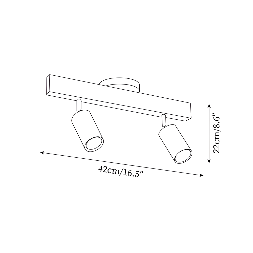 Woodsy Taklampa - Cylindrisk Träspotlight - Justerbar LED Belysning