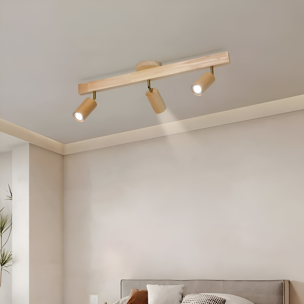 Woodsy Taklampa - Cylindrisk Träspotlight - Justerbar LED Belysning