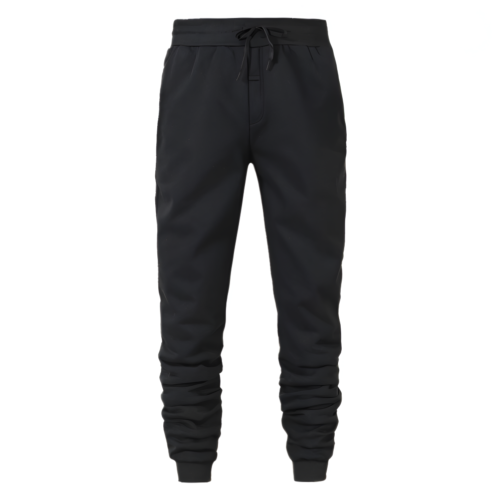 Ullfodrad Fleece Legging - Herr Sweatpants med Snörning och Fickor