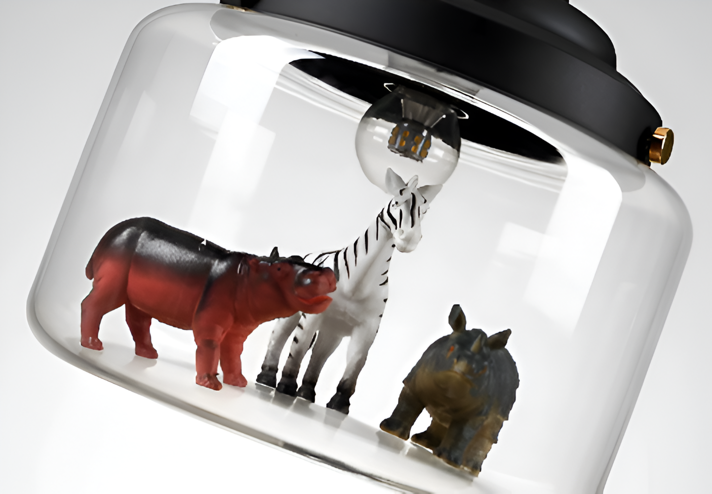 Zoo Glas Pendellampa - Dekorativ Nordisk Tecknad Djur LED Hänglampa