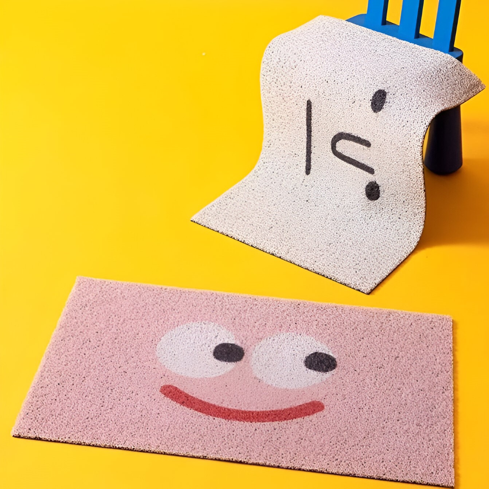 Halkfri PVC Dörrmatta med Smiley-ansikte Entrématta
