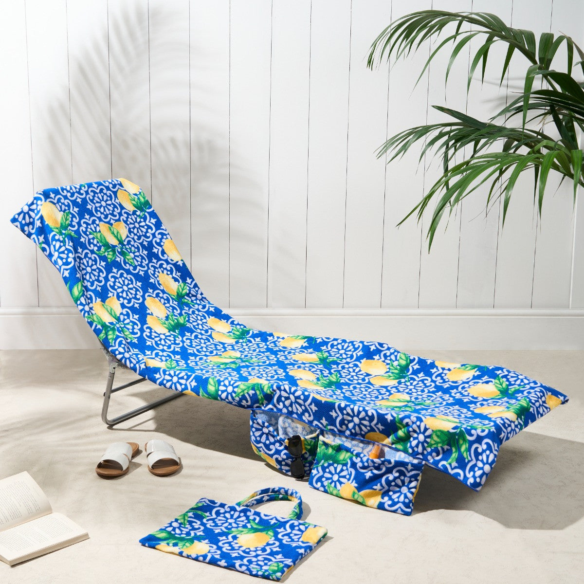 Solstolshandduk Mikrofiber Med Förvaringsfickor