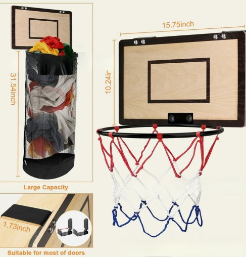 Praktisk tvättkorg med basketlook för sovrum eller badrum
